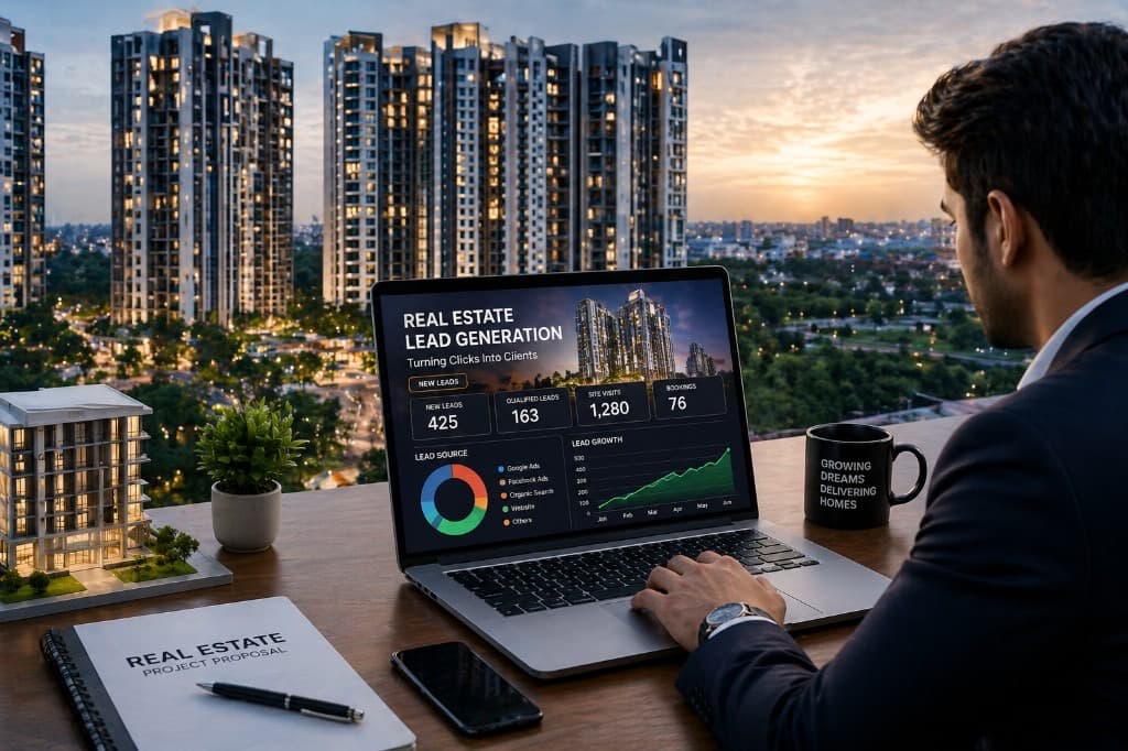 real estate lead generation website portfolio project for Adhira Properties