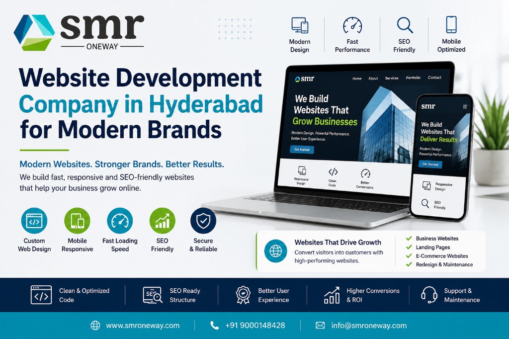Website development company in Hyderabad for modern brands — SMR ONEWAY